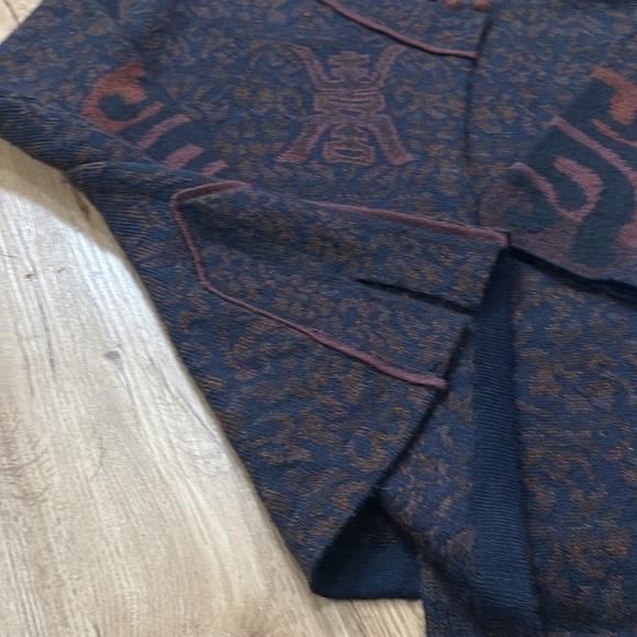 Peruvian Connection Black and Brown Knit Cardigan - Picture 2 of 4